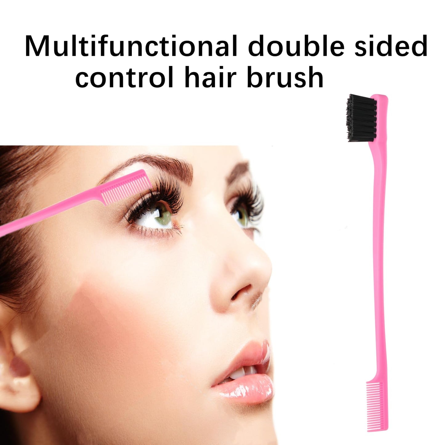 6Pack Double Sided Edge Control Hair Brush Professional Edge Control Hair Brush Comb Set, Dual-Sided Bristle Design, Pink Purple Black Beauty and Personal Care Chayumda