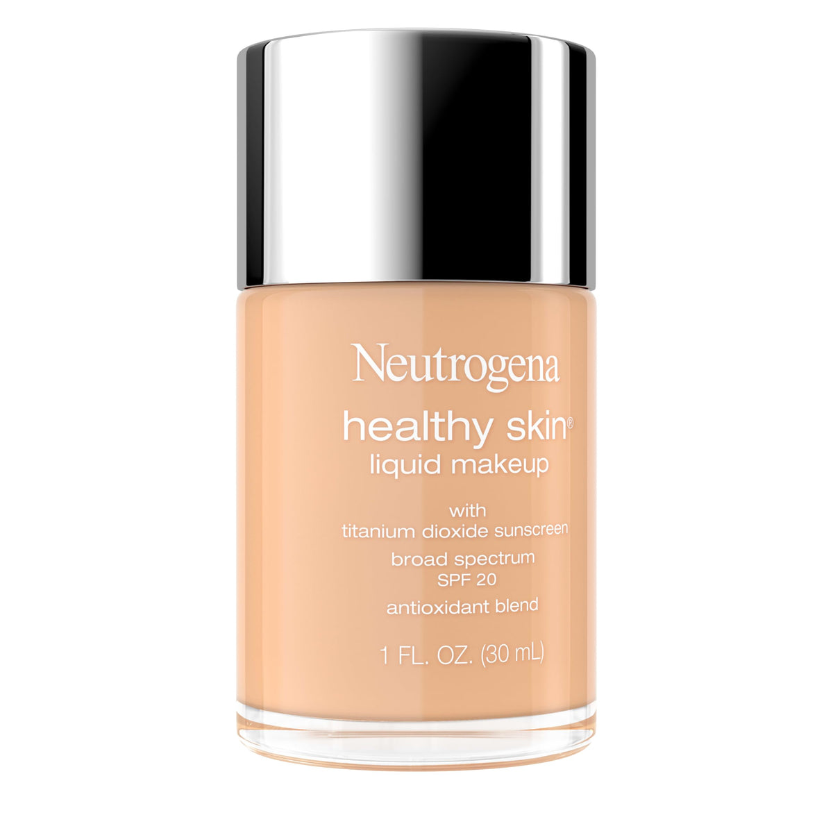 Neutrogena Healthy Skin Liquid Foundation Makeup Broad Spectrum SPF 20 Sunscreen, Medium Coverage, Vit B5, Antioxidants, All Day Wear, Warm Sand 270W Beauty & Personal Care Neutrogena