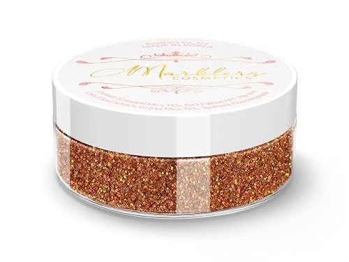 MARBLERS Holographic Face & Body Glitter [Holo Burnt Orange] 0.18oz (5g) | Fine | Non-Toxic | Cruelty-Free | Festival, Rave & Party Makeup | Eye Beauty & Personal Care MARBLERS
