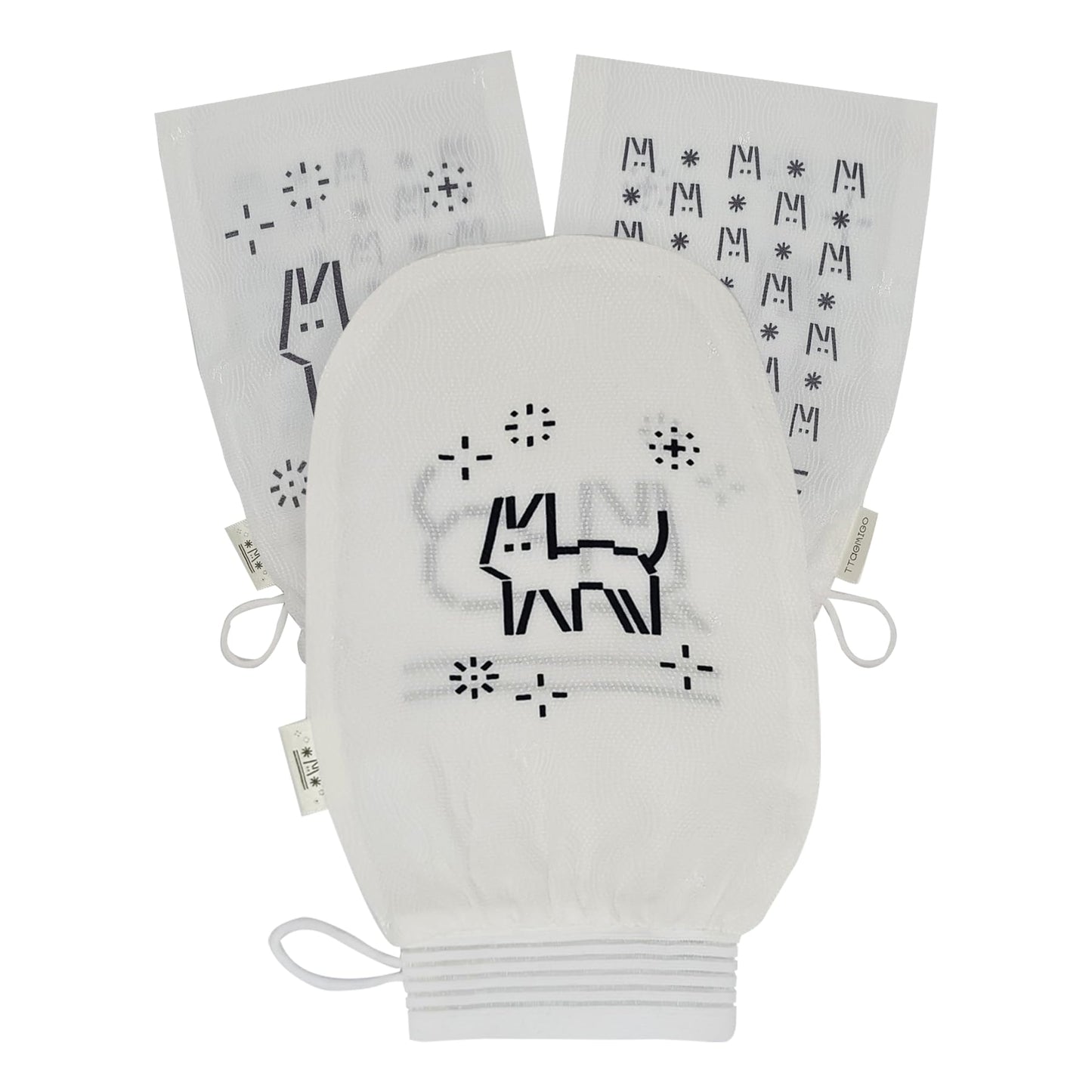 Ttaemigo Band White Exfoliating Mitt for Body (2pc) - ttaemigo is a premium exfoliating mitt made from the secret exfoliation method of the Korean Beauty and Personal Care ttaemigo