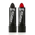 Vivid Black and Red Lipstick - 2 Pack Combo - Bold, Translucent, No Sheen Lip Color With Matte Finish - Makeup and Cosmetics by Splashes & Spills Beauty & Personal Care splashes & spills