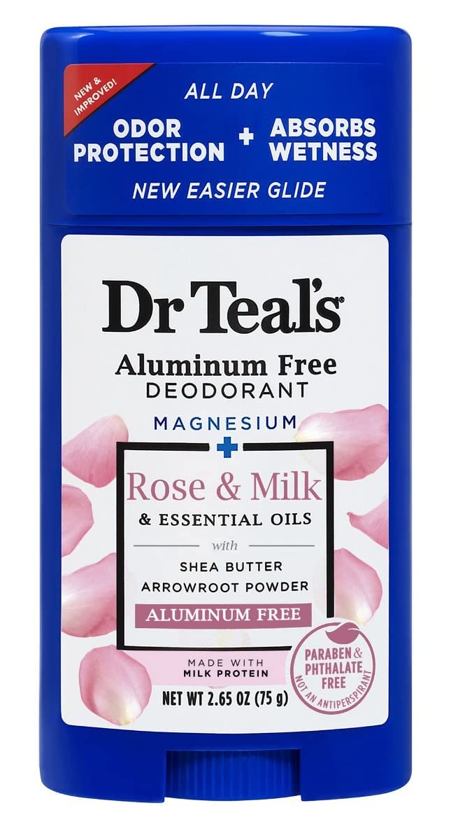 Dr. Teals Deodorant Variety Gift Set (2 Pack, 2.65oz Ea.) - Vanilla Lavender & Rose & Milk - Essential Oils, Shea Butter & Magnesium Help Absorb Beauty and Personal Care Dr Teal's