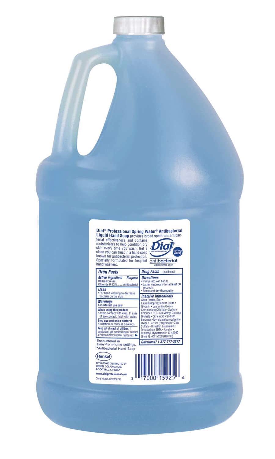 Dial Complete Spring Water Antibacterial Liquid Hand Soap, 128 Fl oz Refill Bottle (Pack of 1) Beauty & Personal Care Dial