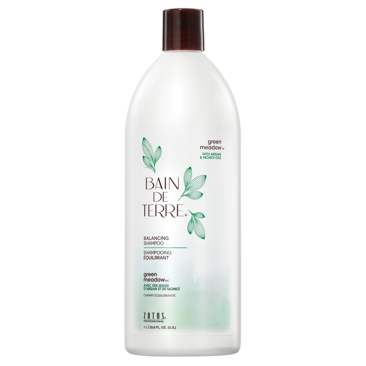 Bain de Terre Green Meadow Balancing Shampoo, Gentle Cleansing for Soft, Silky Hair with Argan & Monoi Oils, Paraben-free, Color-Safe, 33.8 Fl Oz Beauty & Personal Care Bain de Terre