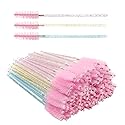 300 Pack Glitter Mascara Wands Disposable EyeLash Spoolie Brushes Makeup Applicator Eyelash Extension Tool Kit (3 colors mix) Beauty & Personal Care Mekupeu