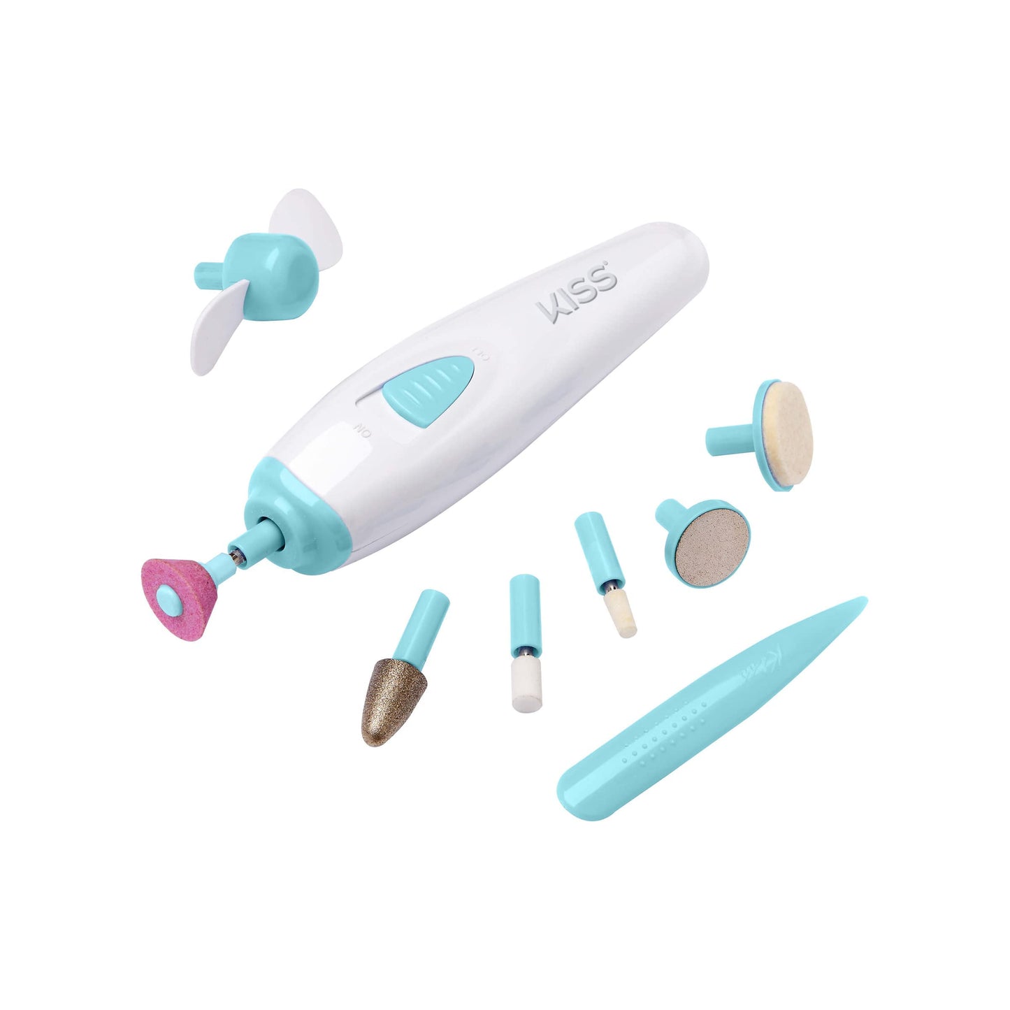 KISS Power File to Go Battery Powered Mani/Pedi Tool Professional Nail Care with 8 Attachments & Storage Case, Shape, Clean, and Polish Nails Beauty & Personal Care Kiss