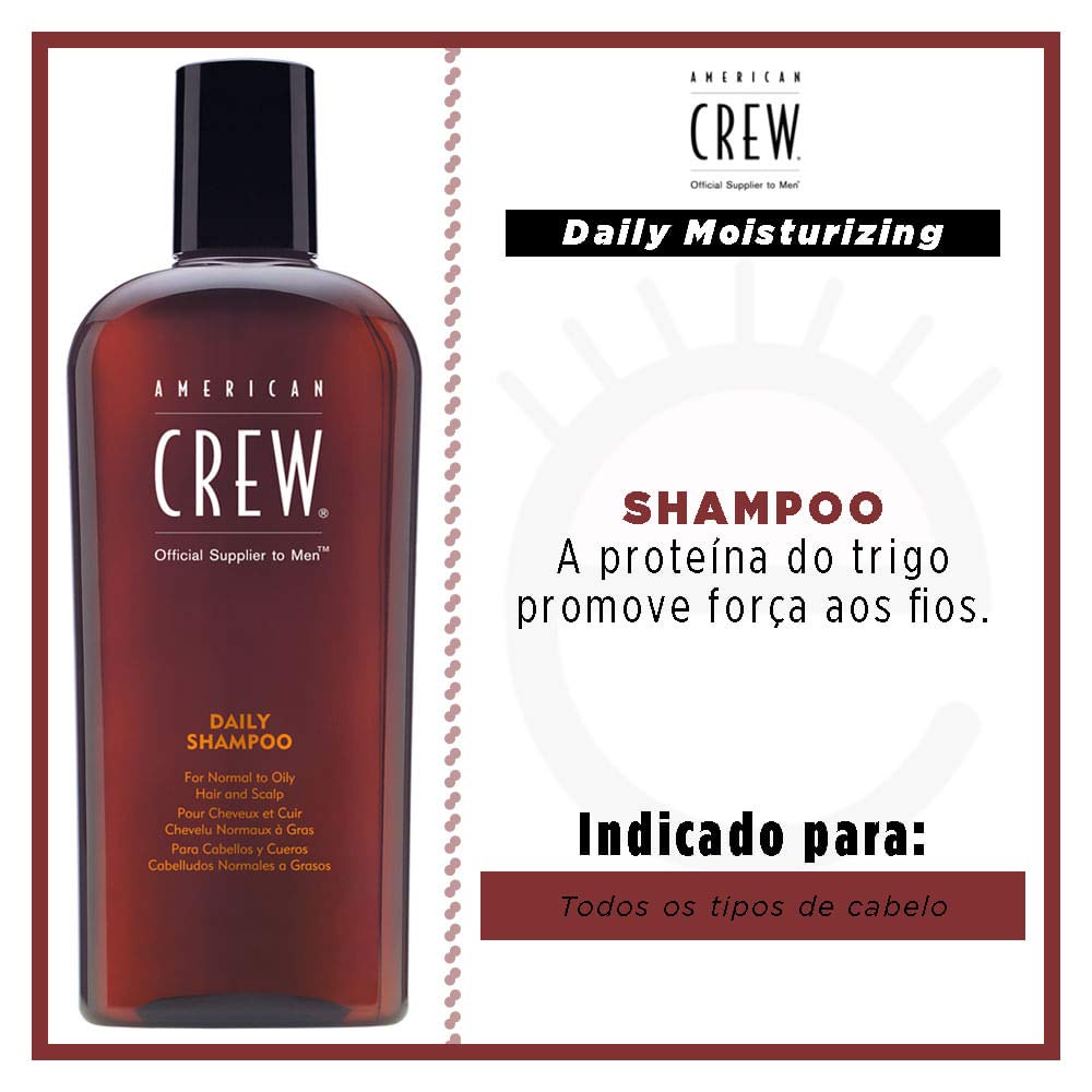 Men's Shampoo by American Crew, Moisturizing Shampoo for Oily Hair, 8.45 Fl Oz