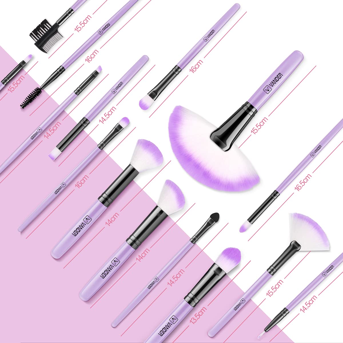 Make up Brushes, VANDER Professional 32pcs Makeup Brush Set, Makeup Brushes Set Foundation Blending Cosmetic Brush Set Kit,Purple Beauty & Personal Care Vander