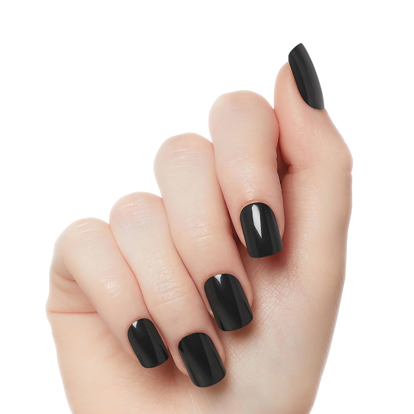 KISS Gel Fantasy Press On Nails, Nail glue included, 'Aim High', Black, Short Size, Squoval Shape, Includes 28 Nails, 2g Glue, 1 Manicure Stick, 1 Beauty & Personal Care KISS