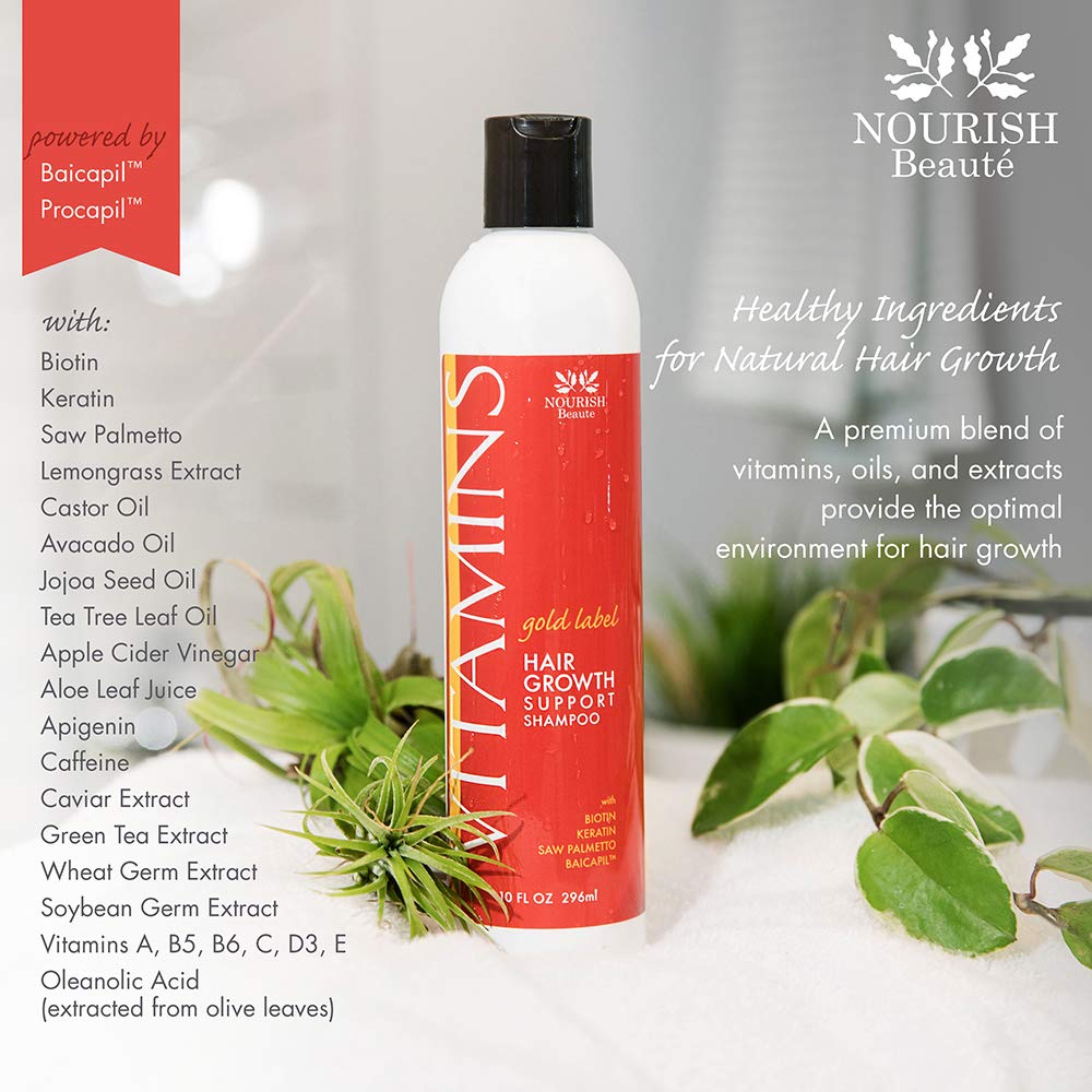 Nourish Beaute Vitamins Premium Shampoo and Conditioner Set for Hair Loss that Promotes Hair Regrowth For Men and Women, 2 Pack, 10 Ounces Each Beauty & Personal Care Nourish Beaute