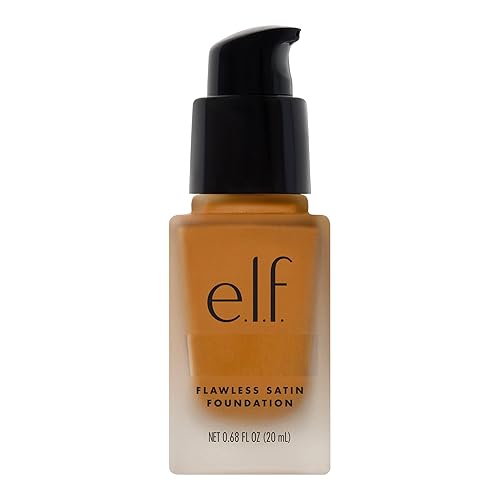 e.l.f. Flawless Satin Foundation, Lightweight & Medium Coverage, Semi-Matte Finish, Vegan , Chai, 0.68 Fl Oz (20mL) Beauty & Personal Care e.l.f.