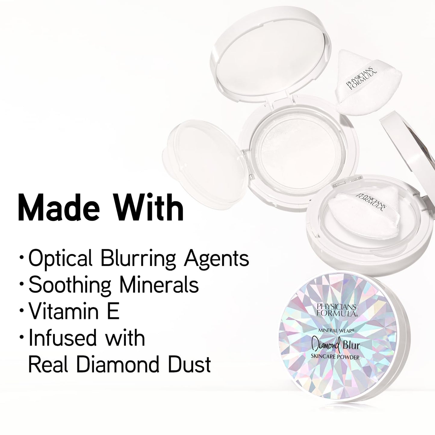 Physicians Formula Mineral Wear®Diamond Blur Skincare Cushion Powder, Blurring & Pore Diffusing Long Lasting Matte Finish Face Powder, Talc-Free Beauty & Personal Care Physicians Formula