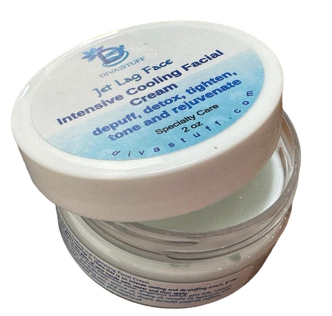 Diva Stuff Jet Lag Face Intensive Cooling Cream Clay Facial Mask, Depuff, Detox, Tighten, Tone and Rejuvenate, 2 oz Beauty & Personal Care Diva Stuff