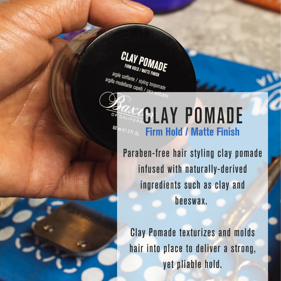 Baxter of California Clay Pomade Firm Hold / Matte Finish Hair Pomade for Men and Women, Perfect for Texturizing Straight or Wavy Hair - 2 Ounces Beauty & Personal Care Baxter of California