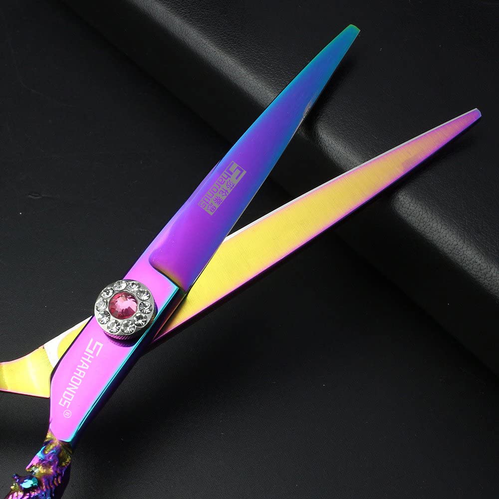 6" Professional Hairdressing Scissors Set, Hair Clipper/Household Stainless Steel Hair Clipper (6 inches, 2 pieces-B)