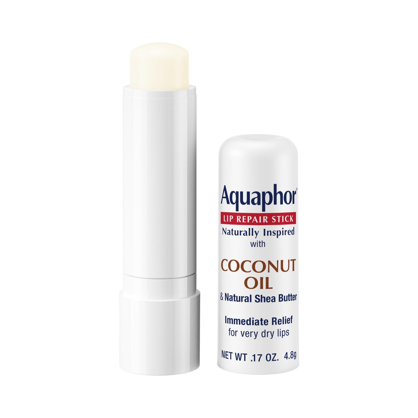 Aquaphor Naturally Inspired Lip Repair Stick with Coconut Oil and Natural Shea Butter, Hydrating Lip Balm Immediately Relieves Dryness, 0.17 Oz Stick Beauty & Personal Care Aquaphor