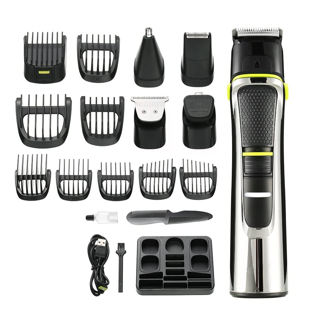 GLESVOWIO Pro Hair Clipper Hair Clipper Rechargeable 5-in-1 Barber Tool Set Electric Hair Clippers for Waterproof Carving and Shaving(Standard) Beauty and Personal Care GLESVOWIO