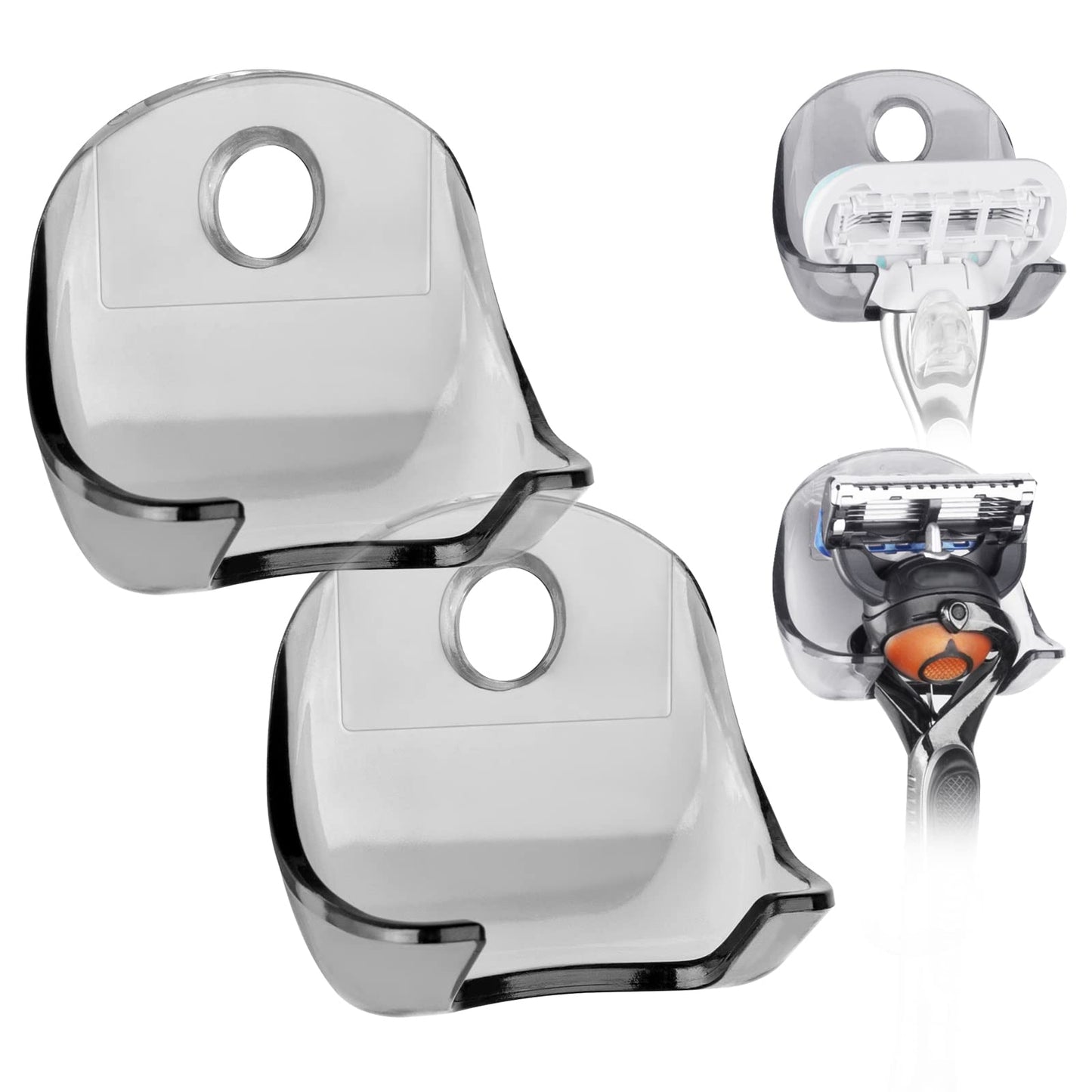 Linkidea 2 Pack Razor Holder for Shower, Self Adhesive Wall Mount Bathroom Organizer, Compatible with Gillette Venus & Fusion5 Proglide Proshield, NFL Beauty and Personal Care Linkidea