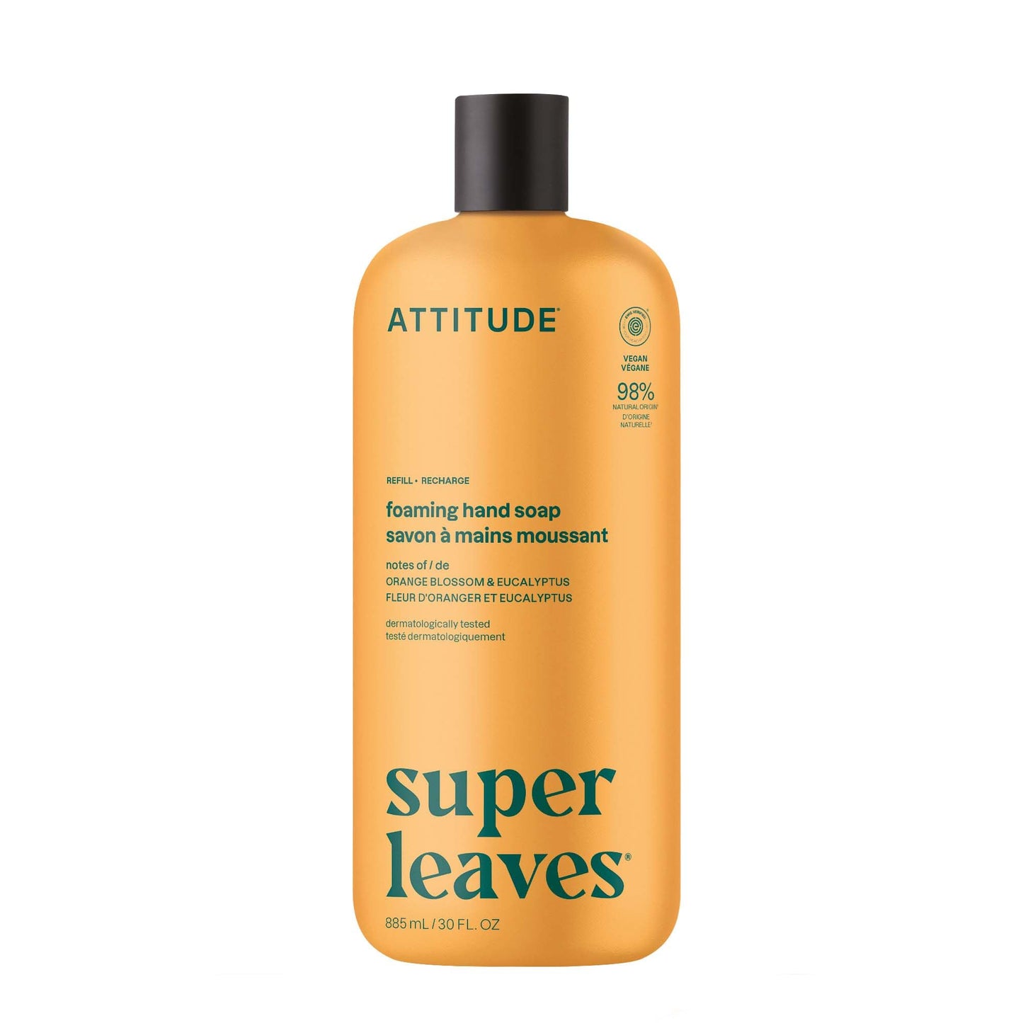 ATTITUDE Foaming Hand Soap Refill, EWG Verified, Natural & Plant-Based Hand Wash, Gentle & Moisturizing, Vegan, Orange Blossom & Eucalyptus Scent, 30 Beauty & Personal Care BIO SPECTRA ATTITUDE