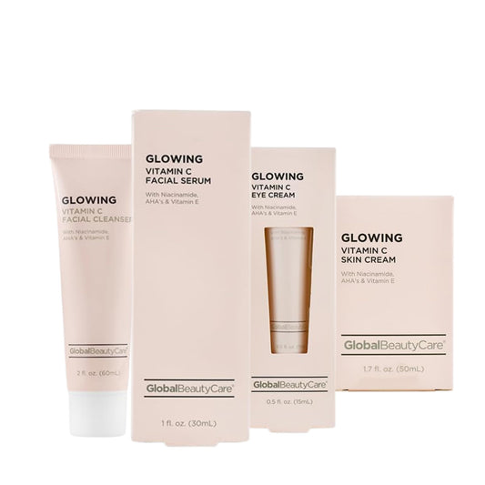 Global Beauty Care Vitamin C Skincare Set - Facial Cleanser (2.5oz), Facial Serum (1oz), Eye Cream (0.5oz), Skin Cream (1.7oz) - with Niacinamide Beauty & Personal Care Global Beauty Care