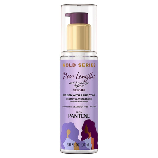 Pantene Gold Series New Lengths Anti-Breakage Defense Serum, Infused with Apricot Oil, Protects & Strengthens, for Natural, Textured, Curly, Coily Beauty & Personal Care Pantene