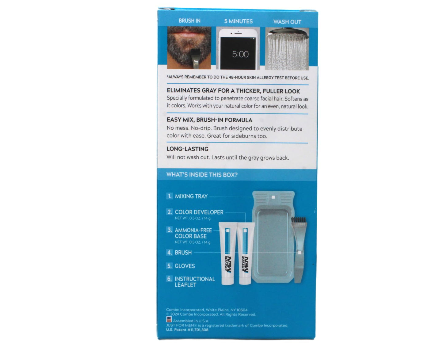 Just For Men Mustache & Beard Brush-In Color Gel M-45 Dark Brown 1 Kit Beauty & Personal Care Just for Men