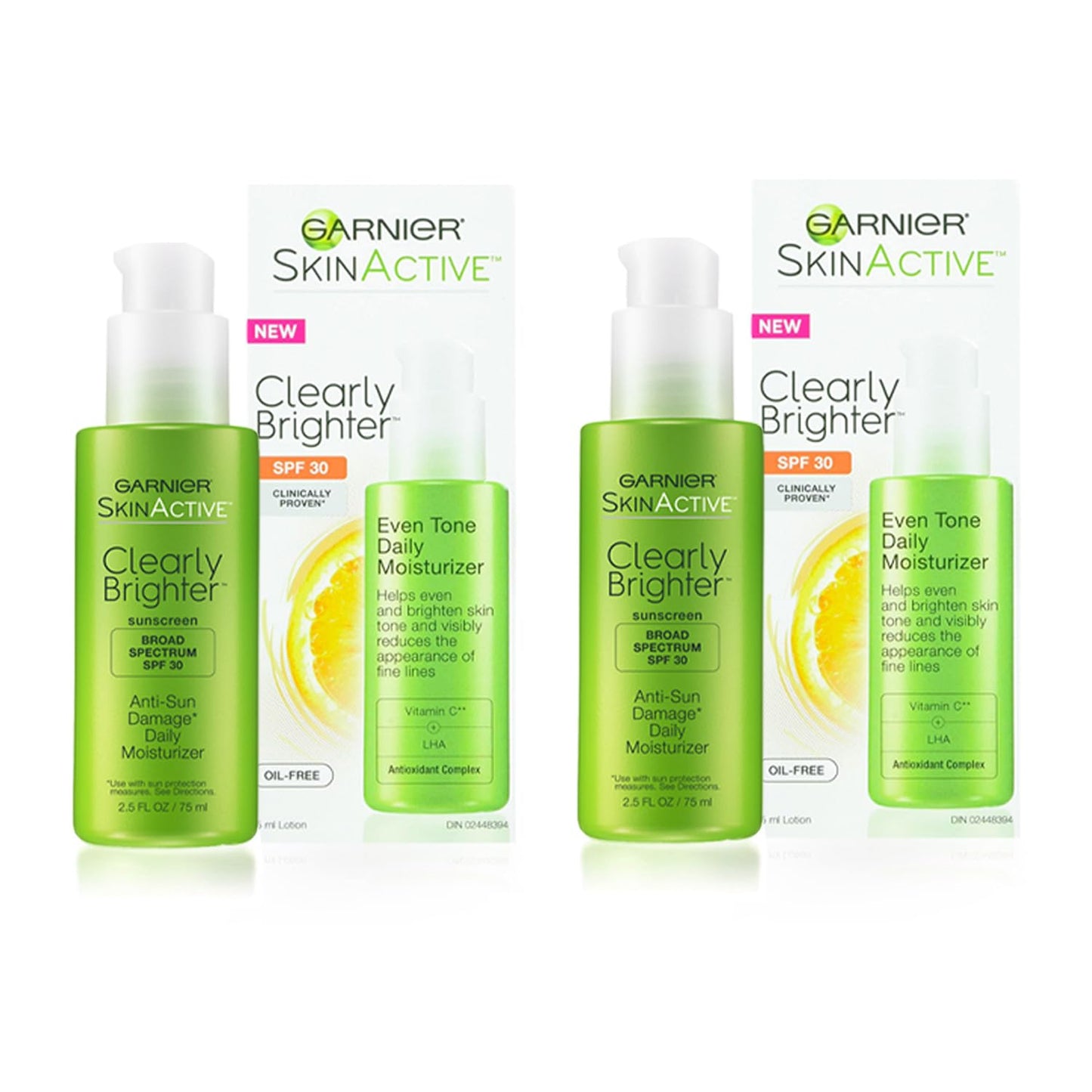 Garnier Clearly Brighter SPF 30 Face Moisturizer with Vitamin C, 2.5 Fl Oz (75mL), 2 Count (Packaging May Vary) Beauty & Personal Care Garnier