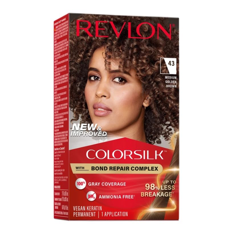 Revlon ColorSilk Hair Color [43] Medium Golden Brown 1 ea (Pack of 9) Beauty & Personal Care REVLON