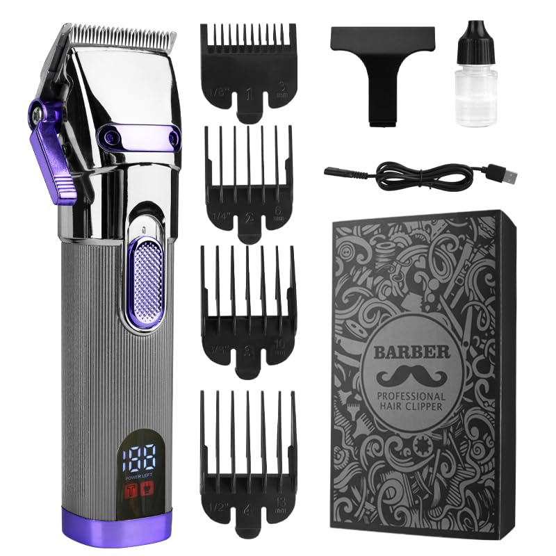 Hair Clippers for Men - Cordless Grooming Kit, Professional Barber with LED Display,Rechargeable Beard Trimmer,Gifts for(Pupre) Beauty and Personal Care QDKVTNDJZ