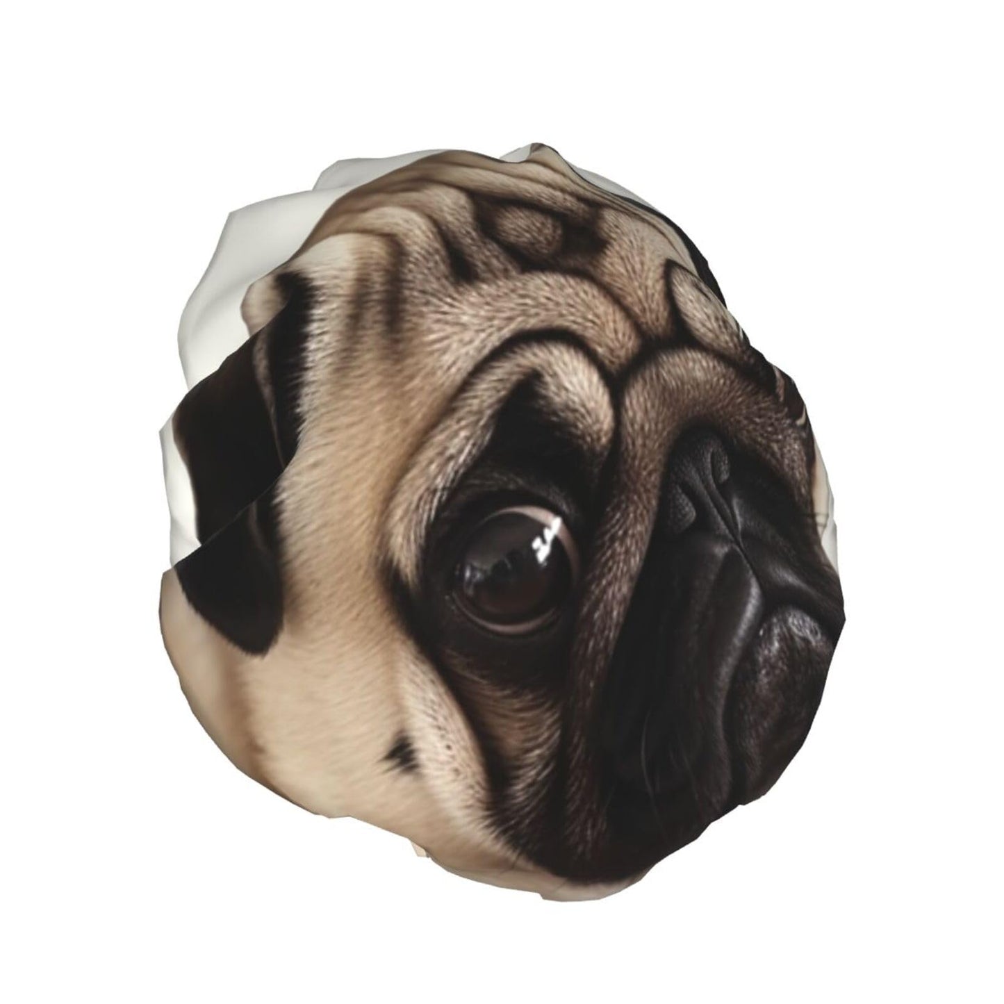 Pug Dog Shower Cap for Women Men Large Reusable Shower Bonnet Double-Layer Waterproof Bath Caps Elastic Band Hair Hat for All Hairstyles Beauty and Personal Care BWLHJKE