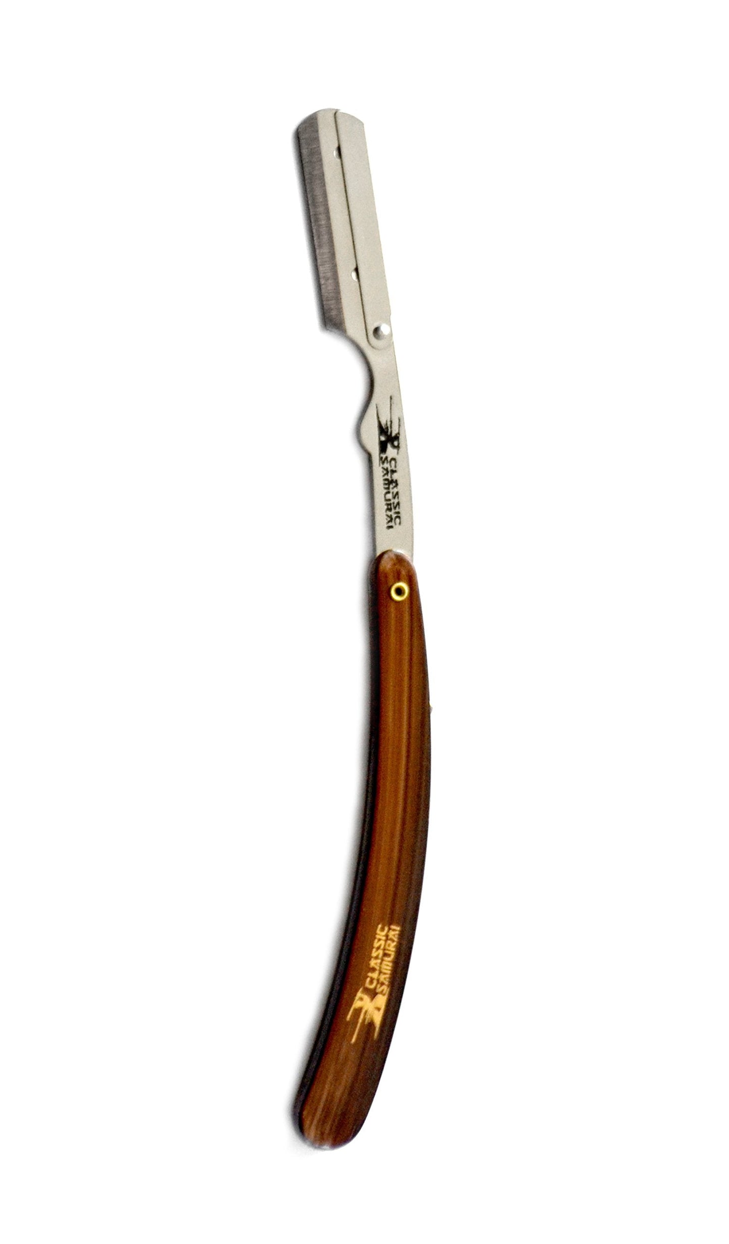 Classic Samurai Stainless Steel Professional Barber Folding Straight Edge Razor Shavette Men's Shaving Kit with 200 Count Lord Single Edge Razor Beauty and Personal Care Classic Samurai