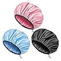 Auban Shower Cap for Women, Adjustable Reusable, Extra Large, Double-Layer Waterproof Bathing cap, Waterproof Exterior, EVA Lining, Hair Cap for All Beauty & Personal Care Auban