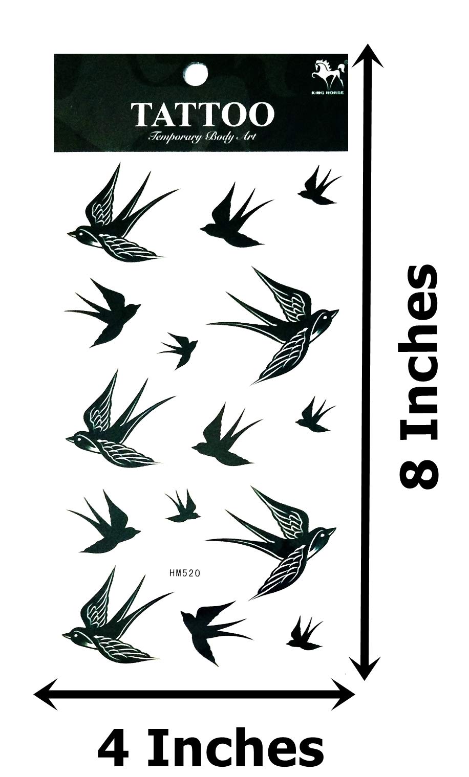 NipitShop 1 Sheet Temporary Small Black Bird Tattoos Fake Waterproof Removable Bodys Art Tattoo