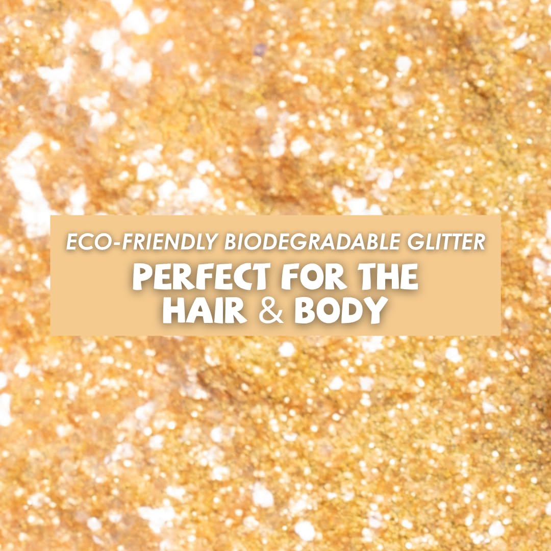Biodegradable Glitter, 8 Colors, Vegan, for Hair and Body, Safe for Children (Sunshine & Stardust) Beauty & Personal Care Great Pretenders