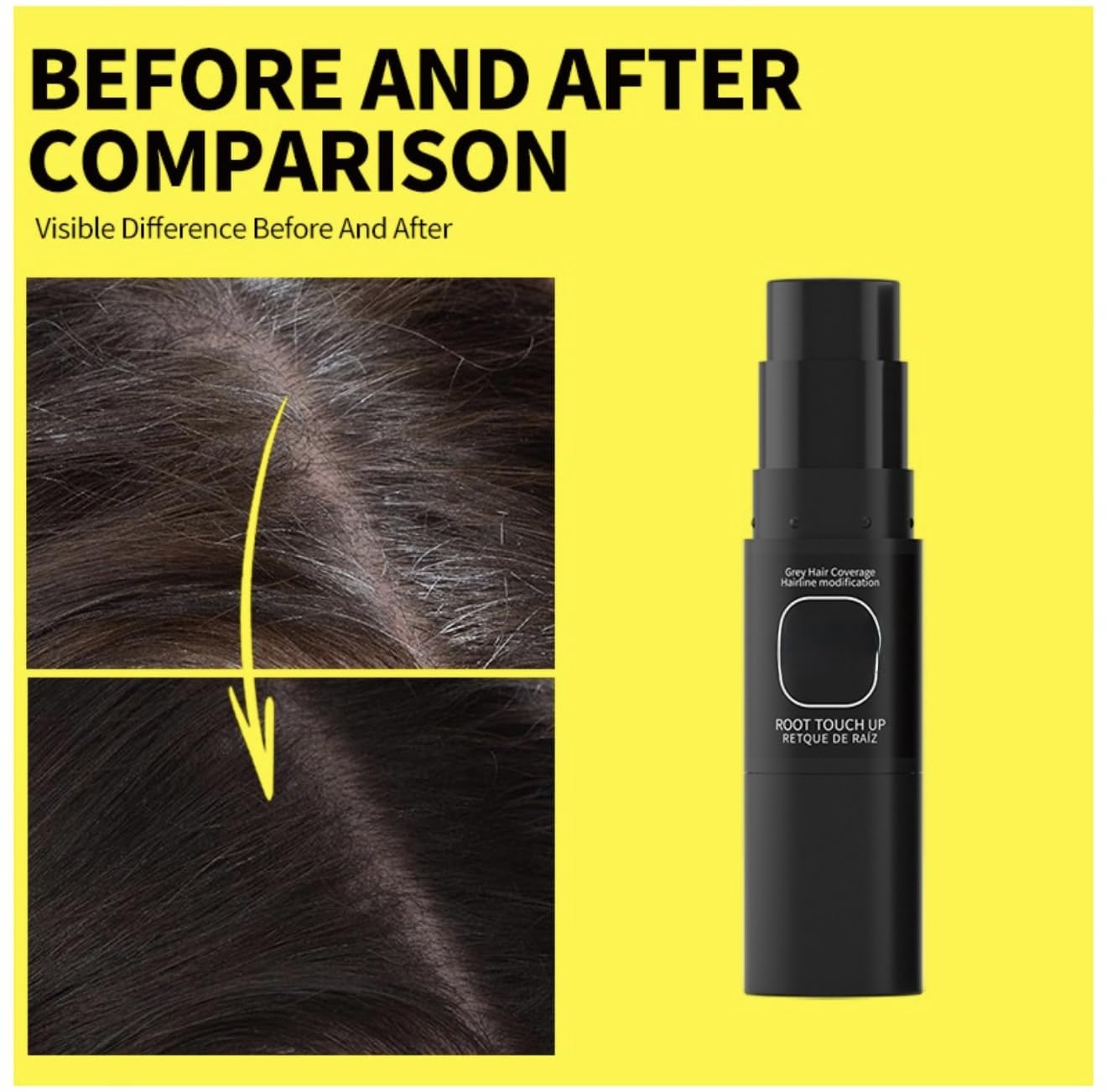 Root Touch Up Stick - Instant Gray Coverage for Women & Men, Conceals Hair Thinning Hair, Easy Application, Long-Lasting Formula, Perfect for Quick Beauty & Personal Care ABBASI & CO