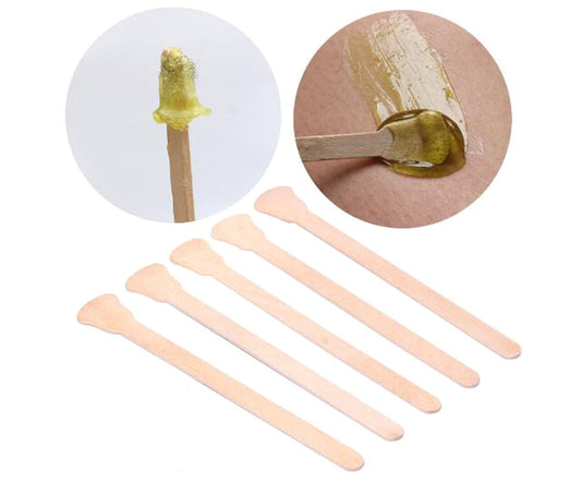 100 Pcs Natural Wooden Ice Cream Stick Facial Mask Smear Stick - Hair Removal Wax Apply Wax Rod for Eyebrow Nose Hair Removal Beauty and Personal Care Nicedmm