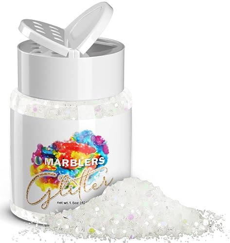 MARBLERS Holographic Glitter [Mixed White] 1.5oz (42g) | Chunky | Non-Toxic, Vegan, Cruelty-Free | Face, Body, Eyeshadow, Hair, Festival, Party Makeup Beauty & Personal Care MARBLERS