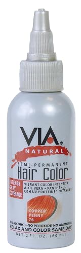 [VIA NATURAL] SEMI-PERMANENT HAIR COLOR RINSE W/ALOE VERA #64 RUBY RED Beauty & Personal Care Via Natural