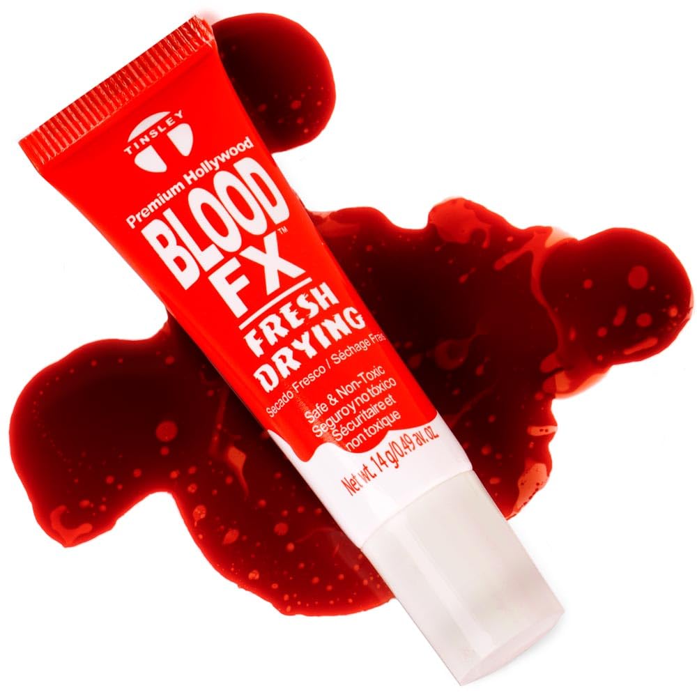 Blood FX - Fresh Drying Fake Blood for Special Effects, Realistic Non-Staining Washable Blood for Halloween, Theater, Cosplay, and Film Makeup Beauty & Personal Care Tinsley Transfers