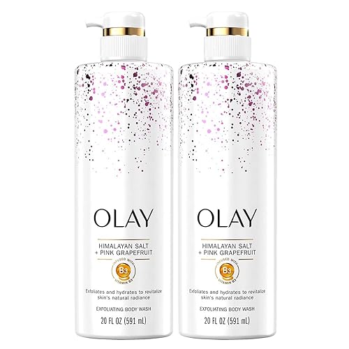 Olay Exfoliating & Revitalizing Body Wash with Himalayan Salt, Pink Grapefruit, and Vitamin B3, 17.9 fl oz (pack of 2) Beauty & Personal Care Olay