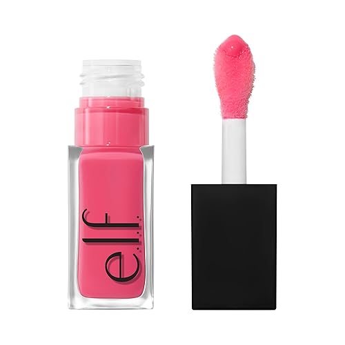 e.l.f. Glow Reviver Plumping Lip Oil, Tinted Lip Plumper For A High-Shine, Plump Finish, Infused With Jojoba Oil, Vegan , Burst Bubble Beauty & Personal Care e.l.f.