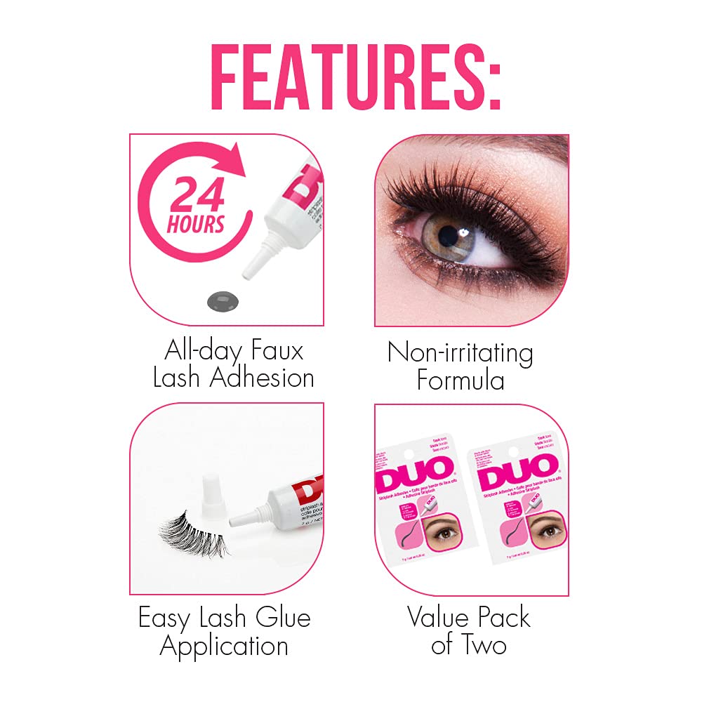 DUO Eyelash Glue – Dark Tone, Waterproof & Long-Lasting Lash Adhesive for Strip Lashes, 0.25 oz, 2 Pack Beauty & Personal Care DUO