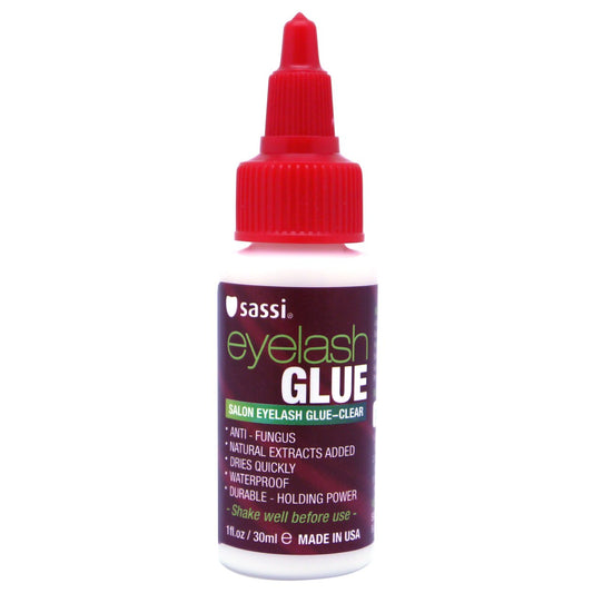 Sassi Eyelash Glue Clear 1oz | Quick-Drying, Natural Extract Formula, Waterproof, Durable Hold, Long-Lasting, Lash Adhesive | Made in USA