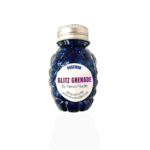 Neva Nude Face and Body Glitter Keychain - Chunky Glitter in Aloe for Festivals, Raves, and More | Cosmetic Grade | Super Sparkly (Poseidon Deep Blue Beauty & Personal Care Neva Nude