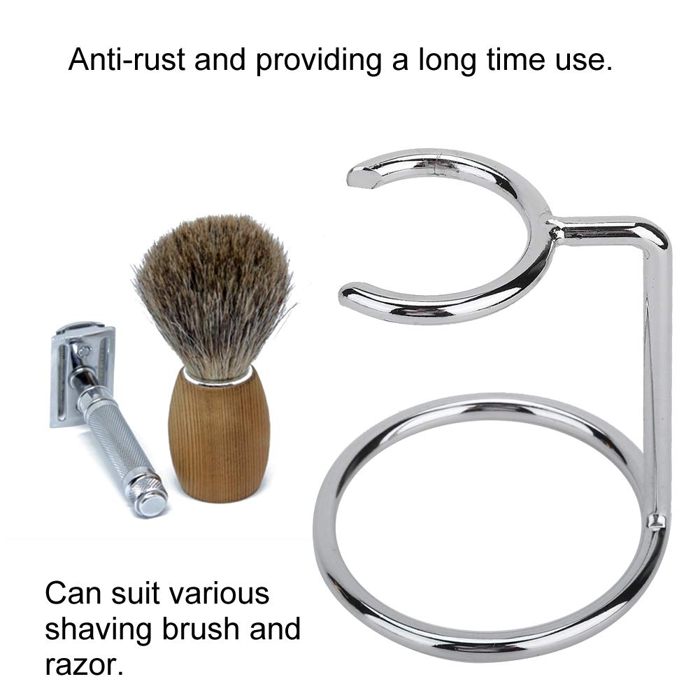 Milltrip Stainless Steel Shave Brush Stand - Men's Shaving Brush Holder Travel Shaving Brush Stand for Salon, Home, and Travel, Fits Most Shaving Beauty and Personal Care Milltrip