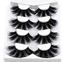 HBZGTLAD NEW 4 Pairs 3D Mink Hair False Eyelashes Criss-cross Wispy Cross Fluffy length 25mm Lashes Extension Handmade Eye Makeup Tools (MDR-5) Beauty & Personal Care HBZGTLAD