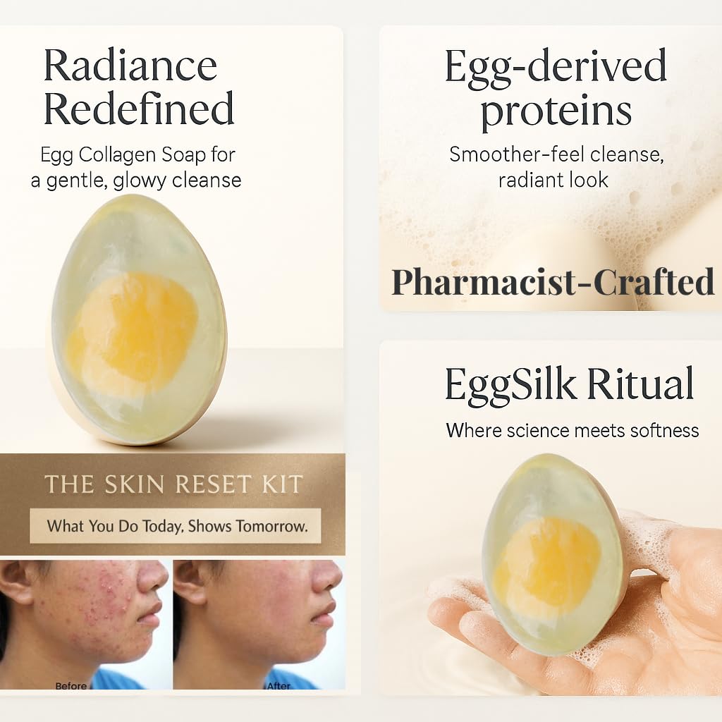 L & L Supplement EggSilk Egg Soap Radiance Bar with Yolk Extract | For Smooth, Glowing Skin | Gentle for Face & Body, All Skin Types | Sulfate-Free Beauty & Personal Care L & L Supplement