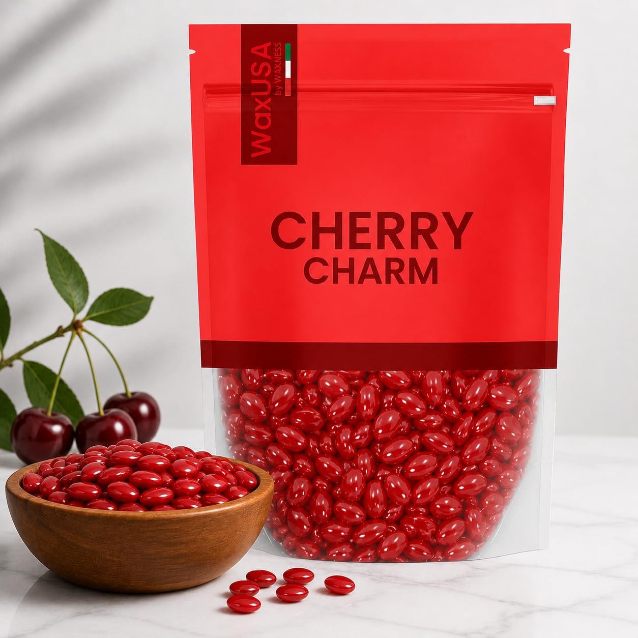 WaxUSA by Waxness Hard Wax Beads 1.67 lb (750g) Pack of 12 - Cherry Charm Smooth Gel Texture - Professional Stripless Hair Removal - Made in Italy Beauty and Personal Care Waxness
