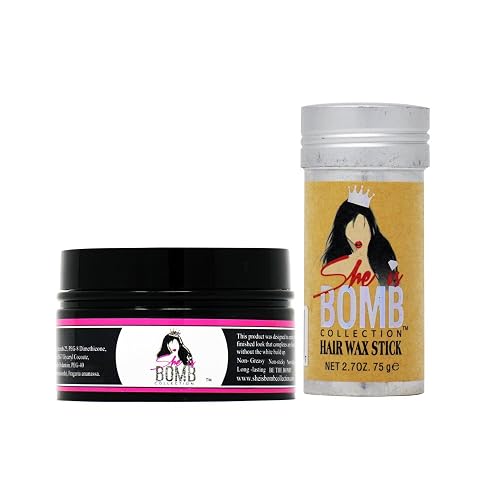 She Is Bomb Collection Edge Control 3.5 Oz. + Hair Wax Stick 2.7 Oz. SET Beauty & Personal Care she is bomb collection