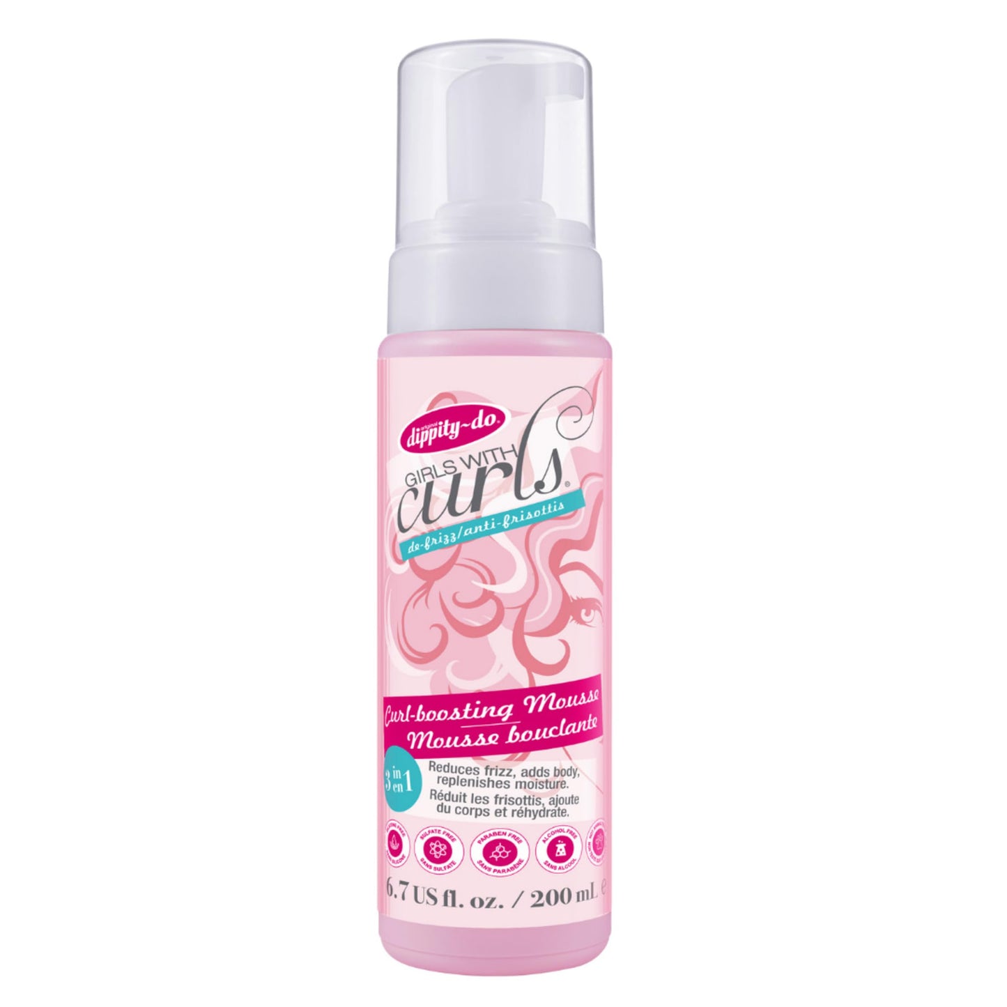 Dippity Do Girls With Curls Curl Enhancing Mousse, Light, 3-in-1 Defining Foaming Mousse for Curly Wavy Hair, Hibiscus, Olive Oil, Anti Frizz Bouncy Beauty & Personal Care Dippity Do